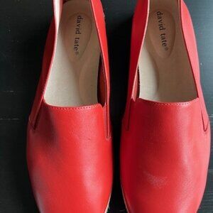 Red leather espadrille by David Tate.  Size 9 ½ Women.